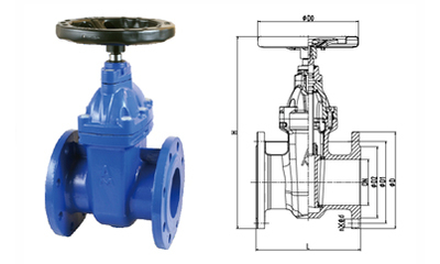 9167铸铁法兰金属密封暗秆闸阀