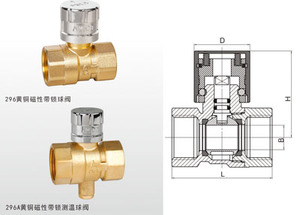 Q11F-16T 黄铜磁性带锁（测温）球阀